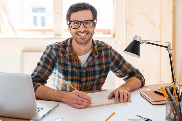 Man designing project at  working place — Stock Photo, Image