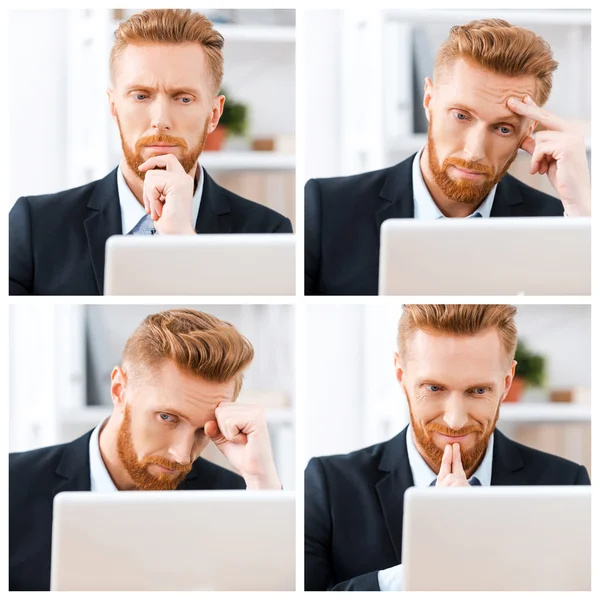 Empresario expresando diferentes emociones —  Fotos de Stock