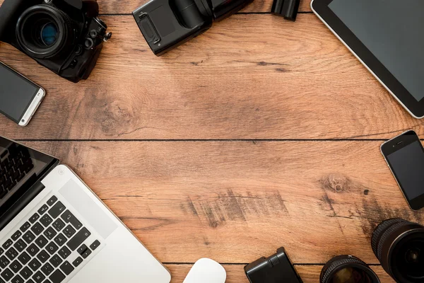 Equipo diverso para el fotógrafo — Foto de Stock