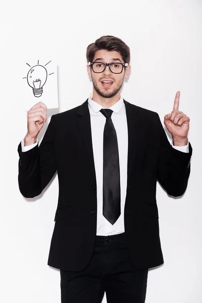 Joven emocionado en ropa formal — Foto de Stock