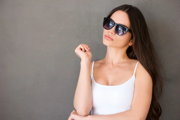 Confident young woman in eyewear — Stock Photo, Image