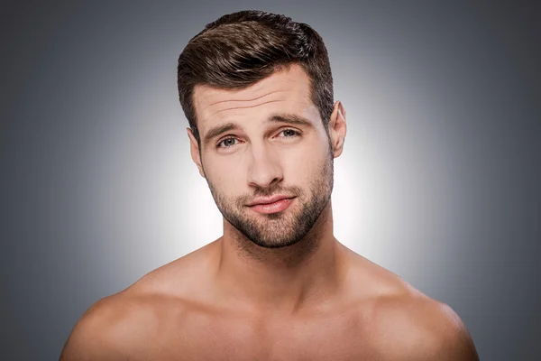 Frustrated young shirtless man — Stock Photo, Image