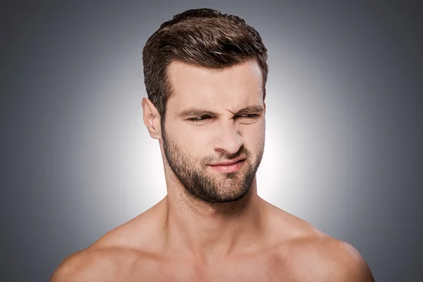 Frustrated young shirtless man — Stock Photo, Image