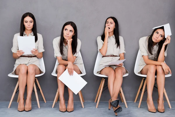 Donna d'affari che esprime emozioni diverse — Foto Stock