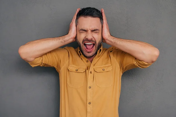 Furious mature man shouting — Stok fotoğraf