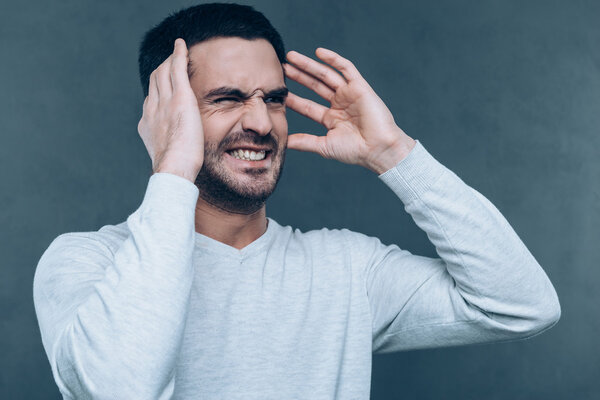 Frustrated man expressing negativity