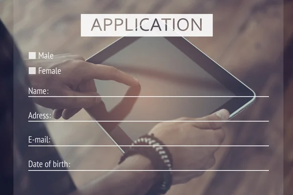 Application form on background — Stok fotoğraf