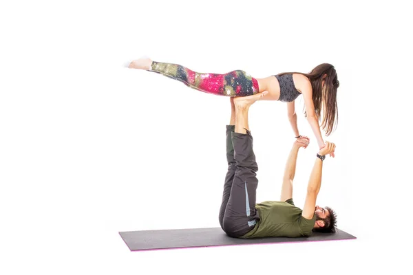 Acro yoga pose — Stok fotoğraf