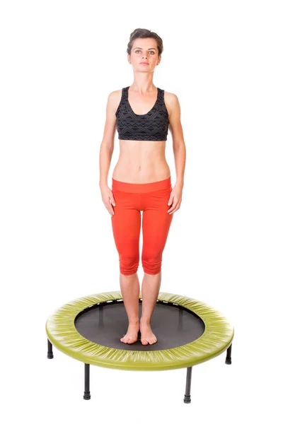 Standing on trampoline — Stock Photo, Image