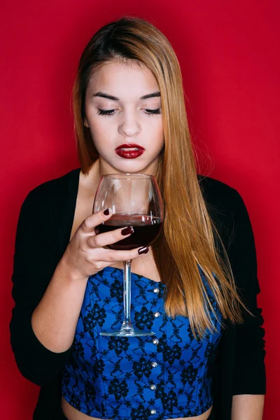 Vinho e sensualidade — Fotografia de Stock