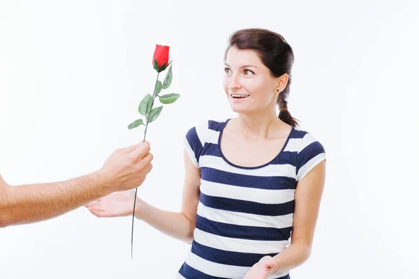 Mujer sorprendida pose — Foto de Stock