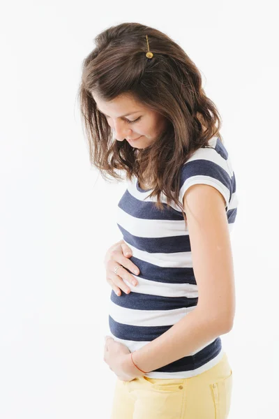 Mujer embarazada sonriente — Foto de Stock