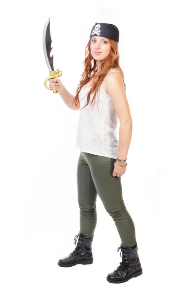 Menina Carribean com espada — Fotografia de Stock
