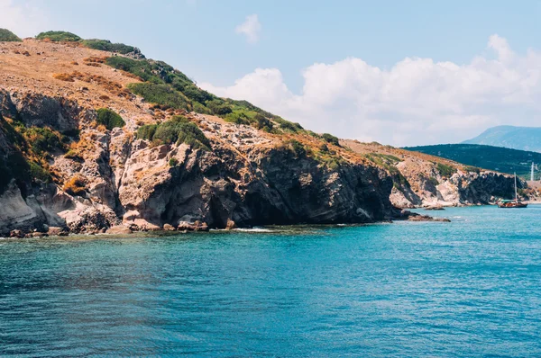 Primo piano della costa mediterranea — Foto Stock