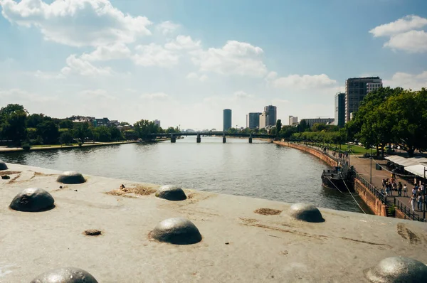 Frankfurt Duitsland Augustus 2015 Uitzicht Main Frankfurt Duitsland — Stockfoto