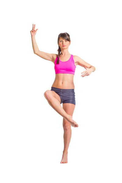 Yoga egzersiz yaparak kız — Stok fotoğraf