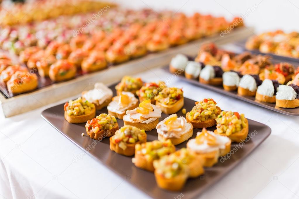 Variety of canapes