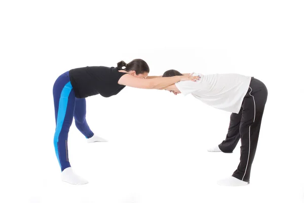 Stretching in couple — Stock Photo, Image