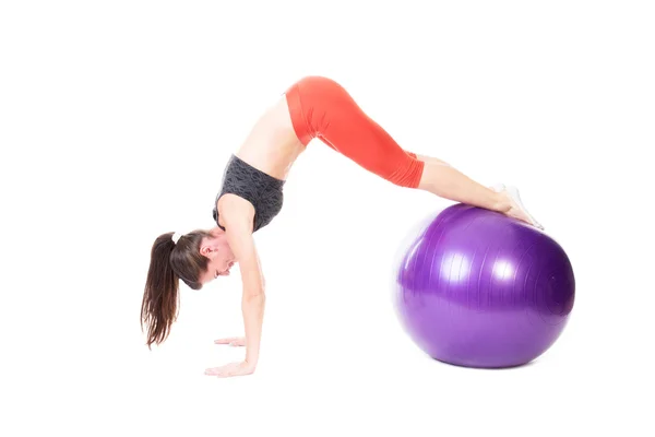 Pike on Exercise Ball — Stock Photo, Image