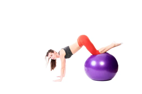 Perempuan melakukan push-up — Stok Foto