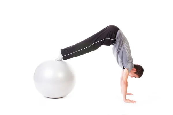 Pike on Fitness Ball — Stock Photo, Image