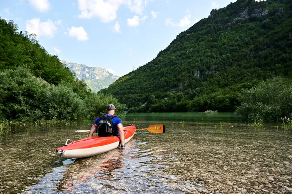 Водные Виды Спорта Байдарках Реке Неретва Боснии Герцеговине — стоковое фото