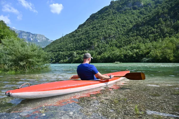 Водные Виды Спорта Байдарках Реке Неретва Боснии Герцеговине — стоковое фото