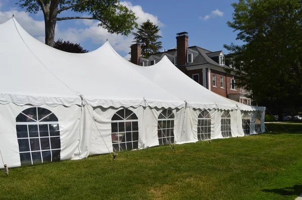 Tent on lawn