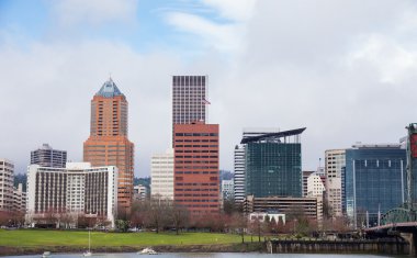 Downtown Portland Oregon şehir manzarası