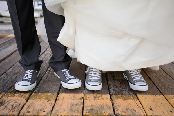 Zapatos de novia y novio — Foto de Stock