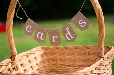 Düğün kartları sepeti, töreni ve resepsiyonu