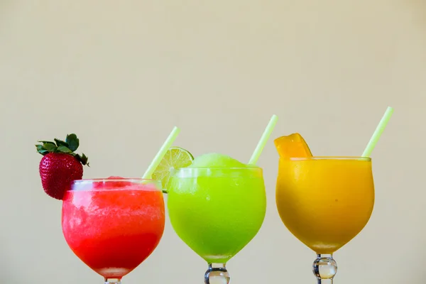 Three Color Margarita Drink Specials — Stock Photo, Image