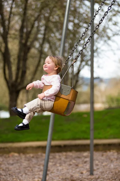 One Year Old on Swings — Stock Photo, Image