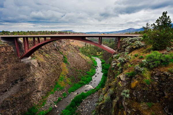 Ponte sul fiume storto in Oregon — Foto Stock