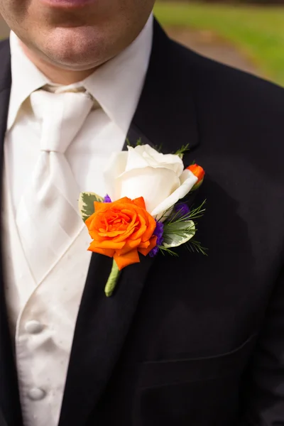 Groom Wedding Attire Detail — Stockfoto