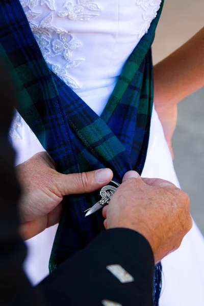 Skotsk Kilt bröllop klädsel — Stockfoto
