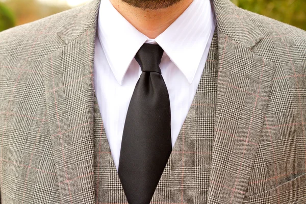 Traje de boda a cuadros de tweed — Foto de Stock