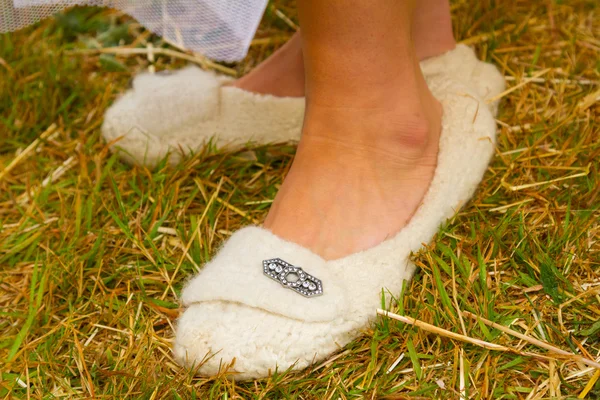 신부 결혼식 날 신발 — 스톡 사진