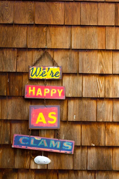 We're As Happy As Clams Sign — Stock Photo, Image