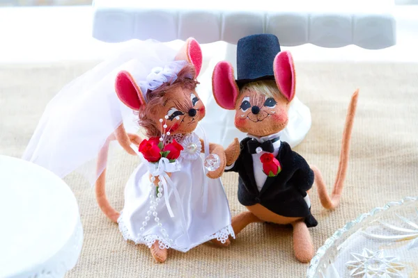 Casamento camundongos bolo Toppers — Fotografia de Stock