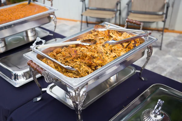 Recepción de la boda Buffet tiró de cerdo — Foto de Stock