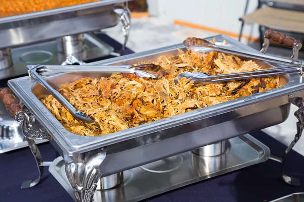 Recepción de la boda Buffet tiró de cerdo — Foto de Stock