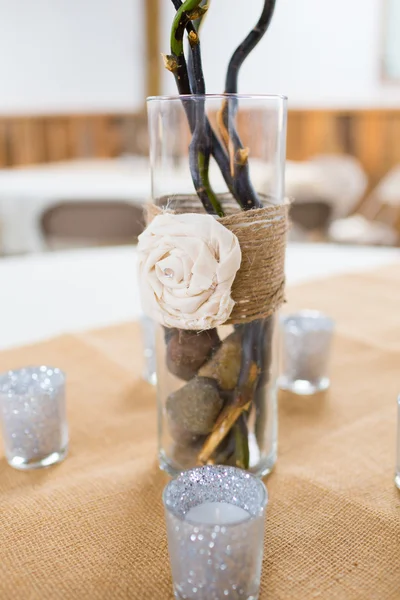 Bruiloft receptie Tabel Centerpiece — Stockfoto