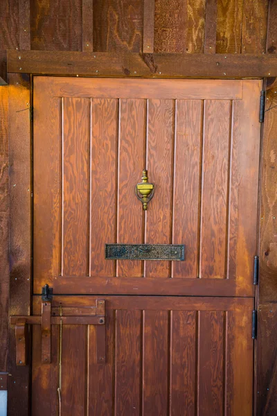 Antique Door with Brass Knocker — Stock Photo, Image