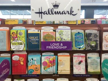 Hallmark Greeting Cards at Grocery Store clipart