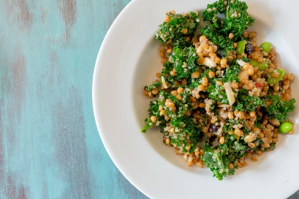 Roher Paläo-Grünkohl-Quinoa-Superfood-Salat — Stockfoto