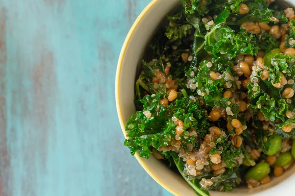 Raw Paleo Kale and Quinoa Superfood Salad — Stock Photo, Image