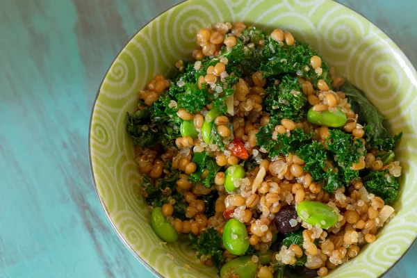 Salada Raw Paleo Kale e Quinoa Superfood — Fotografia de Stock