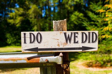 I Do We Did Wedding Sign clipart