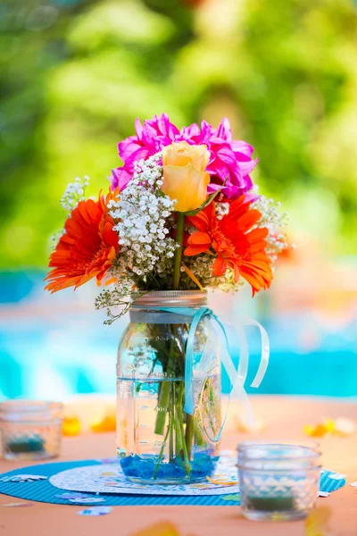 Flower Wedding Table Centerpiece — Stock Photo, Image